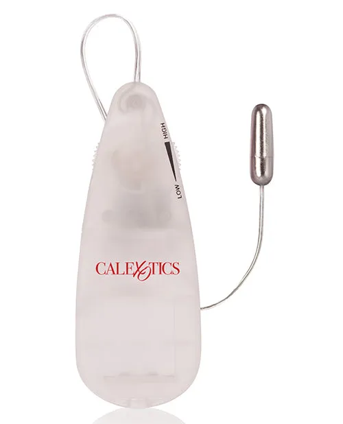 Female Sex Toys Pocket Exotics Pocket Exotics Warming Whisper Bullet with Wired Remote Control Silver