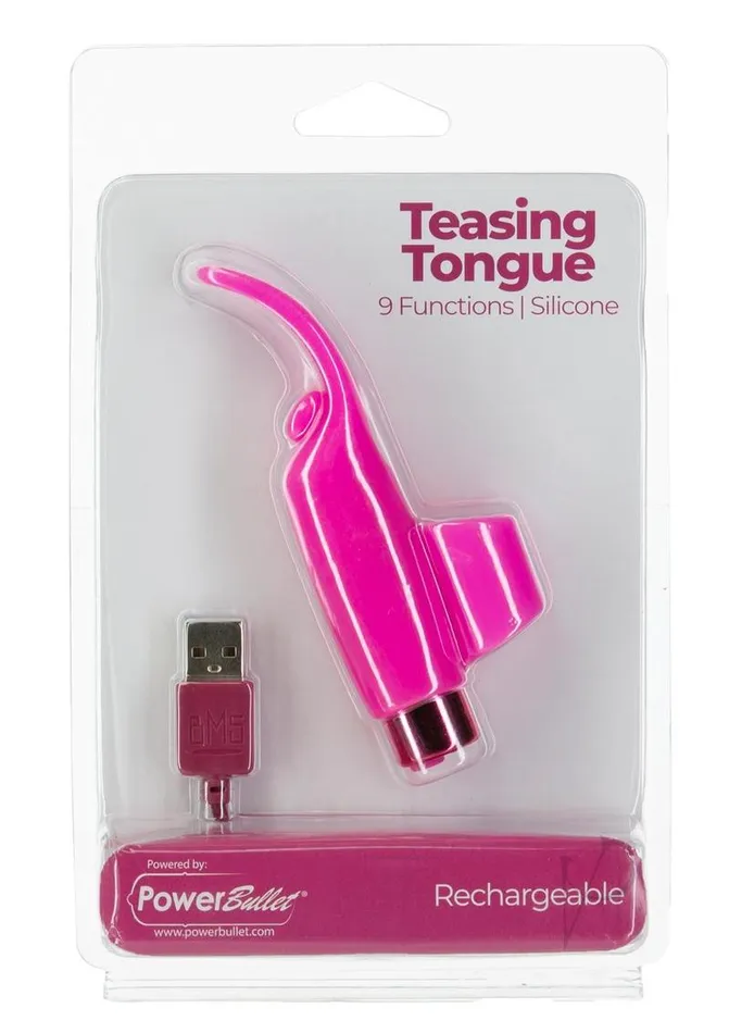 Female Sex Toys Powerbullet PowerBullet Silicone Teasing Tongue With Mini Rechargeable Bullet 25in Pink Female Sex Toys Powerbullet PowerBullet Silicone Teasing Tongue With Mini Rechargeable Bullet 25in Pink