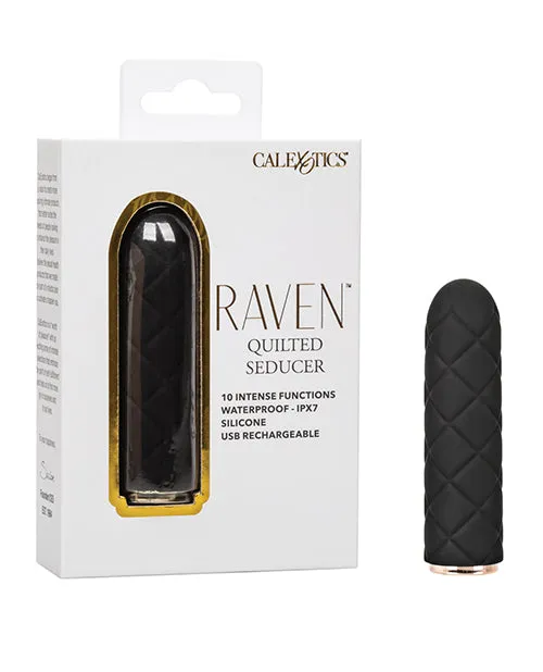 Female Sex Toys Raven Raven Quilted Seducer Rechargeable Silicone Bullet Black