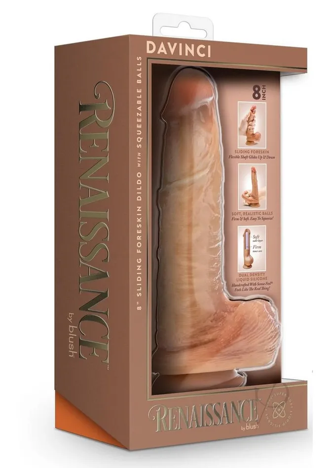 Female Sex Toys Renaissance Renaissance Davinci Silicone Sliding Foreskin Dildo with Squeezable Balls 8in Caramel Female Sex Toys Renaissance Renaissance Davinci Silicone Sliding Foreskin Dildo with Squeezable Balls 8in Caramel