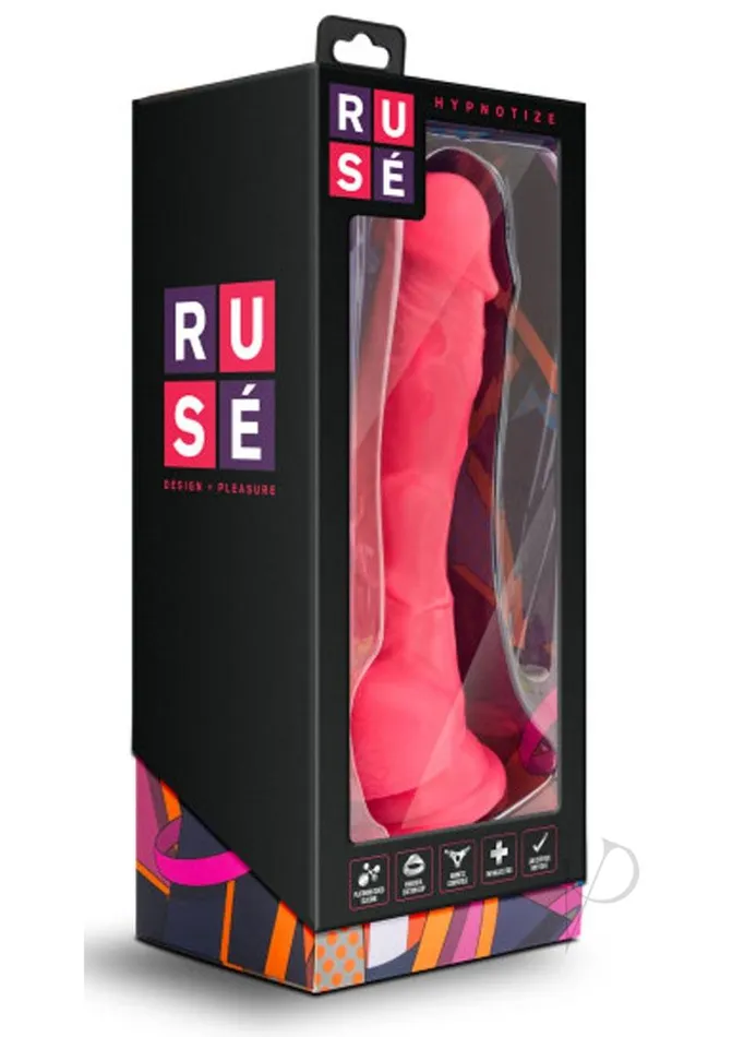 Female Sex Toys Ruse Ruse Hypnotize Silicone Dildo with Balls 75in Cerise