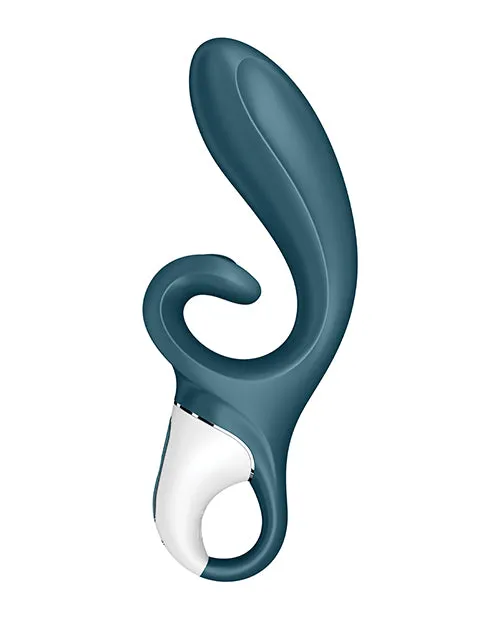 Female Sex Toys Satisfyer Satisfyer Hug Me Rechargeable Silicone Vibrator with Clitoral Stimulation Grayblue Female Sex Toys Satisfyer Satisfyer Hug Me Rechargeable Silicone Vibrator with Clitoral Stimulation Grayblue
