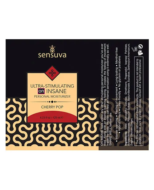 Female Sex Toys Sensuva Lubricants Sensuva Ultra Stimulating On Insane Cherry Pop Flavored Hybrid Lubricant 193oz