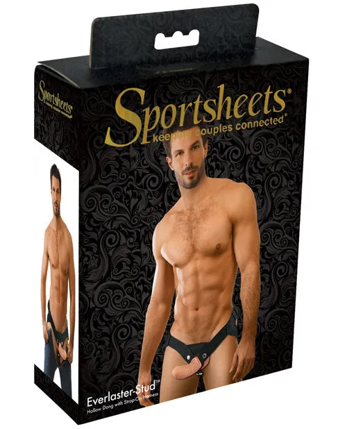 Female Sex Toys Sportsheets Sportsheets Everlaster Stud Hollow Dong With StrapOn Harness BlackVanilla
