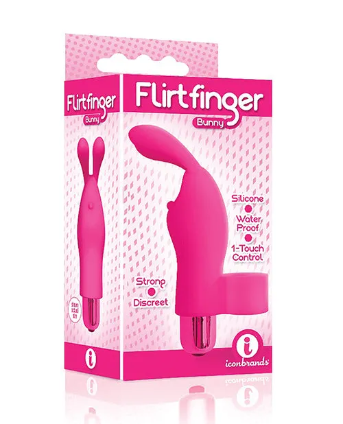 Female Sex Toys The 9s The 9s Flirt finger Silicone Bunny Finger Vibrator Pink