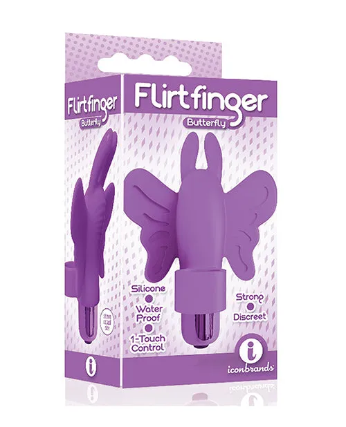 Female Sex Toys The 9s The 9s Flirt finger Silicone Butterfly Finger Vibrator Purple