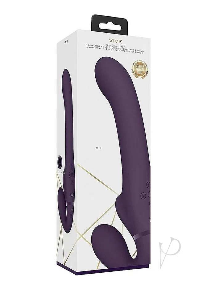 Female Sex Toys Vive By Shots Vive AI Rechargeable Silicone Dual Motor Strapless StrapOn Purple Female Sex Toys Vive By Shots Vive AI Rechargeable Silicone Dual Motor Strapless StrapOn Purple