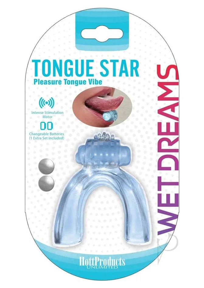 Female Sex Toys Wet Dreams Tongue Star Pleasure Tongue Vibrator Clear