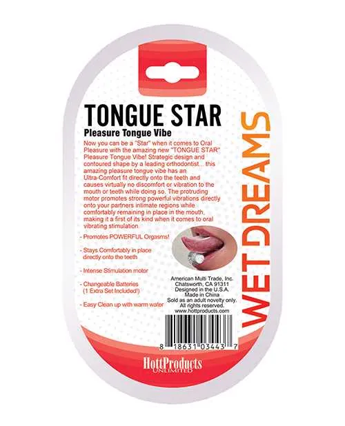 Female Sex Toys Wet Dreams Tongue Star Pleasure Tongue Vibrator Clear