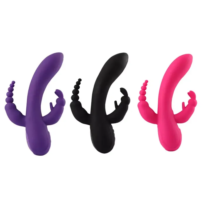 Female Sex Toys Wild Night Fantasies Luxury Double Penetration Beaded Rabbit Vibrator