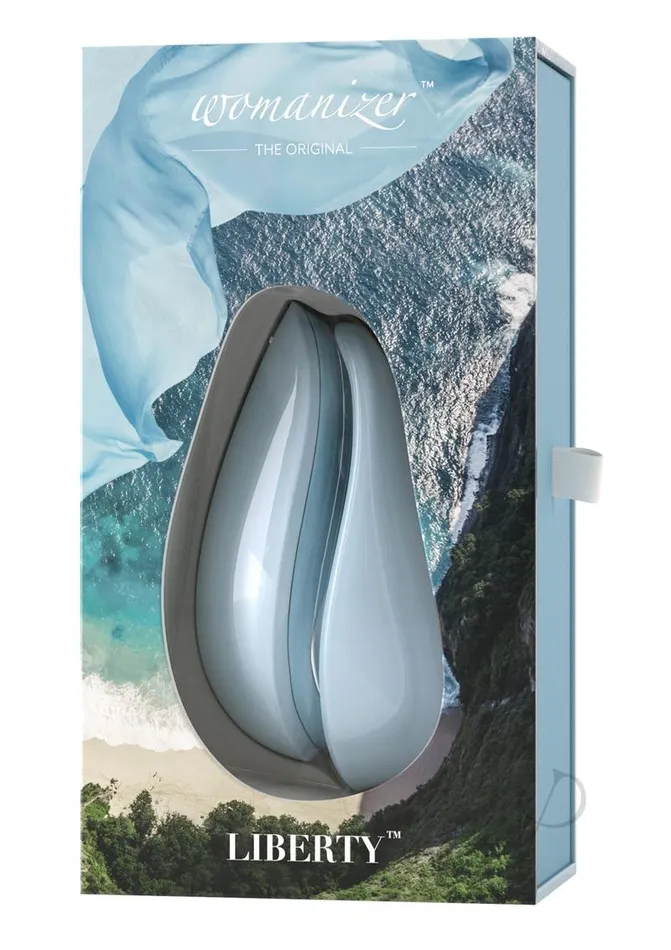 Female Sex Toys Womanizer Womanizer Liberty Rechargeable Silicone Clitoral Stimulator Powder Blue Female Sex Toys Womanizer Womanizer Liberty Rechargeable Silicone Clitoral Stimulator Powder Blue