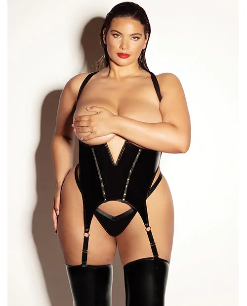 Fetish By Oh La La Cheri Anal FETISH Open Cup Vinyl VWire Merrywidow wGString Black 1X2X Fetish By Oh La La Cheri Anal FETISH Open Cup Vinyl VWire Merrywidow wGString Black 1X2X