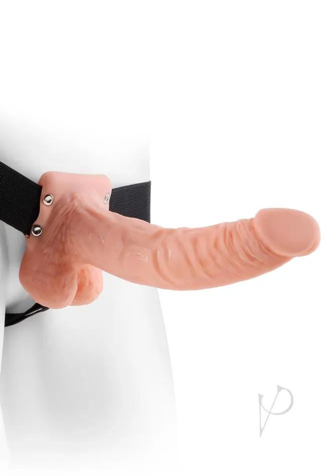 Fetish Fantasy Series Female Sex Toys Fetish Fantasy Series Hollow StrapOn Dildo with Balls and Stretchy Harness 9in Vanilla