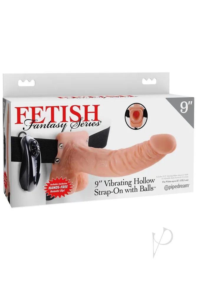 Fetish Fantasy Series Vibrating Hollow StrapOn Dildo with Balls and Harness with Wired Remote Control 9in Vanilla Fetish Fantasy Series Female Sex Toys Fetish Fantasy Series Vibrating Hollow StrapOn Dildo with Balls and Harness with Wired Remote Control 9in Vanilla Fetish Fantasy Series Female Sex Toys
