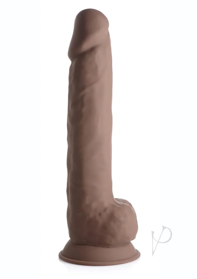 Flesh Stixxx Dildos Fleshstixxx Dual Density Silicone Bendable Dong with Balls 10in Chocolate