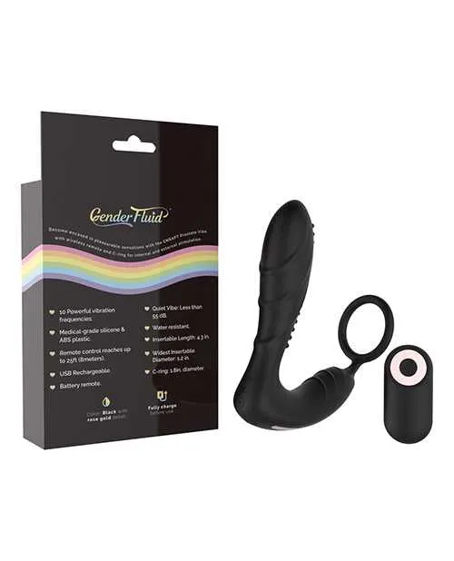Gender Fluid Enrapt Prostate Vibe wRemote Black Gender Fluid Anal