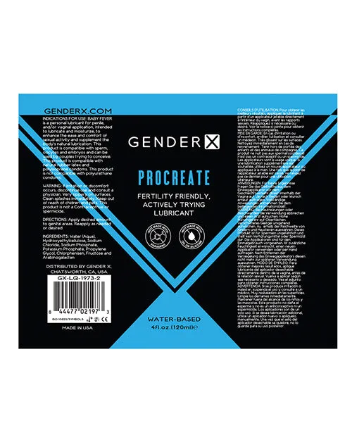Gender X Anal Gender X Procreate Water Based Lubricant 4oz