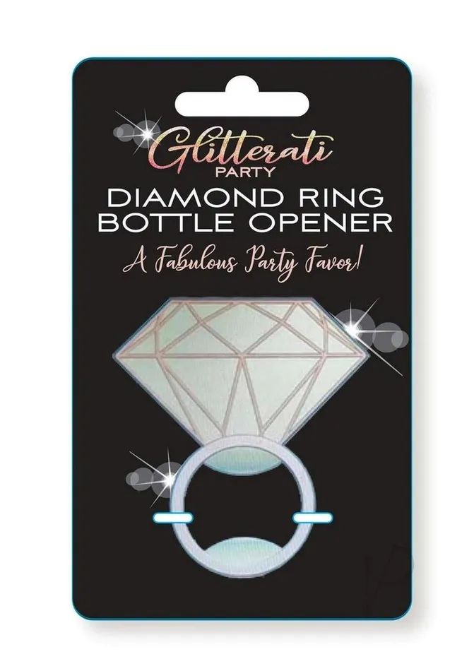 Glitterati Diamond Bottle Opener SilverBlack Candyprints Party Anal