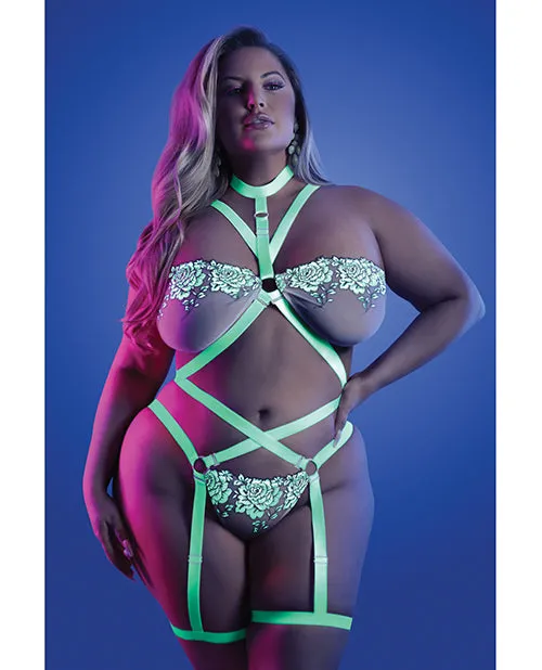 Glow Night Vision Glow In the Dark Gartered Teddy QN Glow By Fantasy Lingerie Dildos