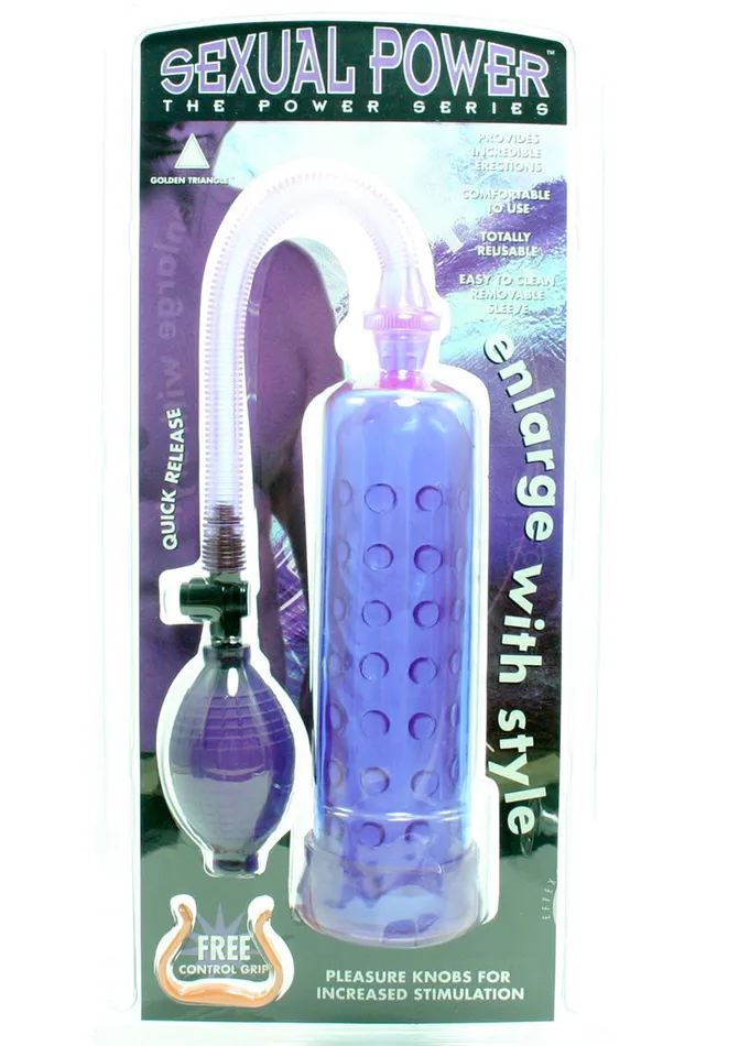 Golden Triangle Male Sex Toys Sexual Power The Power Series Penis Pump with Pleasure Knobs Purple Golden Triangle Male Sex Toys Sexual Power The Power Series Penis Pump with Pleasure Knobs Purple