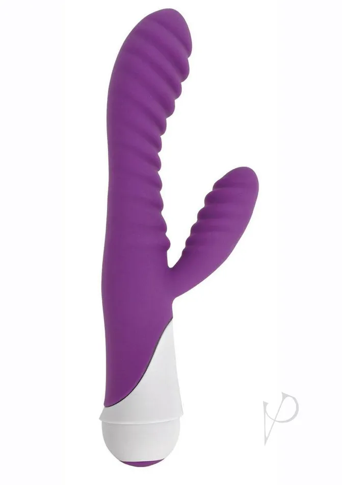 Gossip Celia 20x Ribbed Silicone Rabbit Vibrator Purple Gossip Vibrators