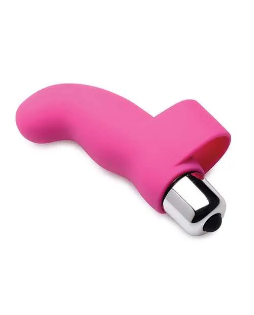 Gossip GThrill Silicone Finger Vibrator with Full Size Bullet Pink Gossip Female Sex Toys