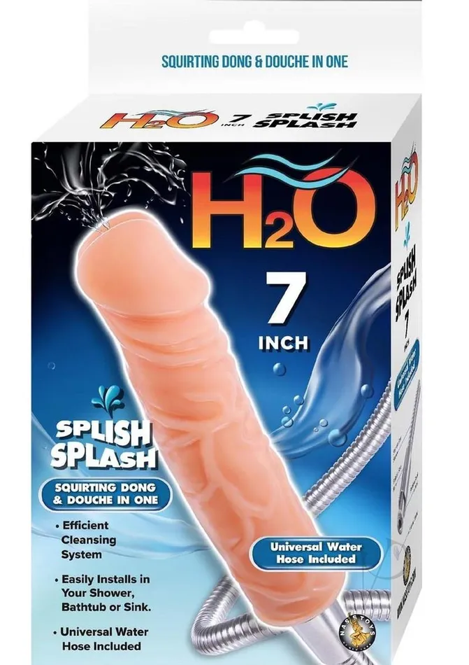 H2O Splish Splash Squirting Dong Douche 7in Vanilla Nasstoys Dildos