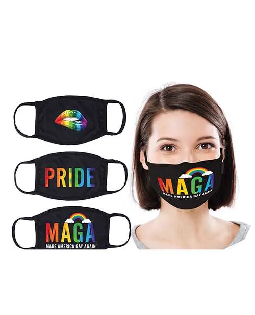 Hott Products Hott Products Maskerade Masks PrideGay Again Rainbow Kiss Pack of 3 Vibrators