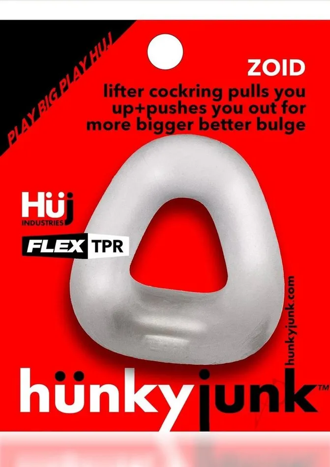 Hunkyjunk Dildos Hunkyjunk Zoid Trapezoid Lifter Cockring Clear Ice