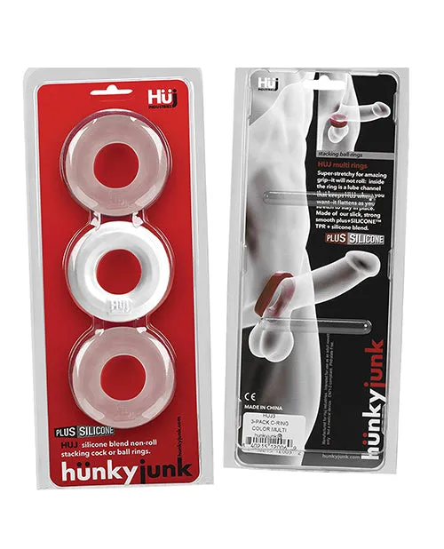 Hunkyjunk Hunkyjunk HUJ3 Silicone CRings 3 Pack White Ice Male Sex Toys
