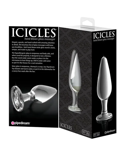 Icicles Icicles No 26 Glass Anal Plug Clear Anal