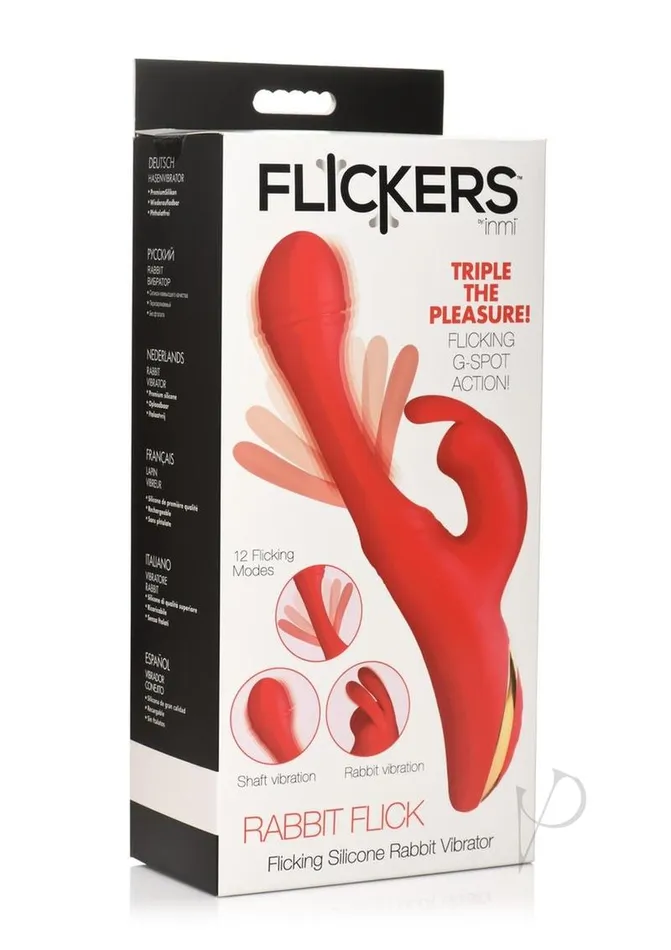 Inmi Inmi Rabbit Flick Flicking Silicone Rabbit Vibrator Red Vibrators