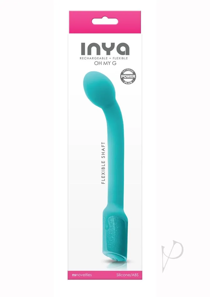 Inya Vibrators Inya Oh My G Silicone Rechargeable Wand Teal