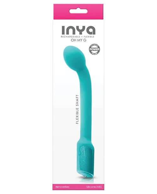 Inya Vibrators Inya Oh My G Silicone Rechargeable Wand Teal Inya Vibrators Inya Oh My G Silicone Rechargeable Wand Teal