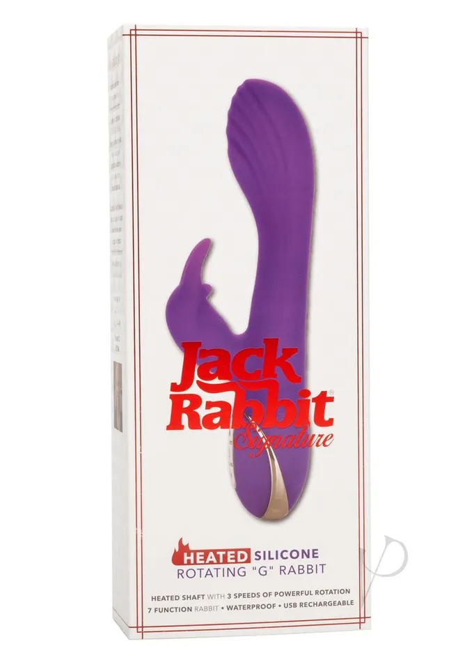 Jack Rabbit Signature Heated Silicone Rotating G Rabbit Rechargeable Vibrator Purple Jack Rabbit Vibrators