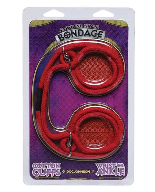 Japanese Style Bondage Wrist or Ankle Cotton Rope Red Doc Johnson Restraints Japanese Style Bondage Wrist or Ankle Cotton Rope Red Doc Johnson Restraints