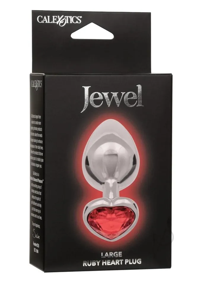 Jewel Ruby Heart Aluminum Anal Plug Large Red Jewel Anal