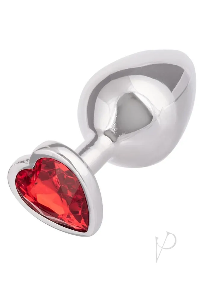 Jewel Ruby Heart Aluminum Anal Plug Large Red Jewel Anal