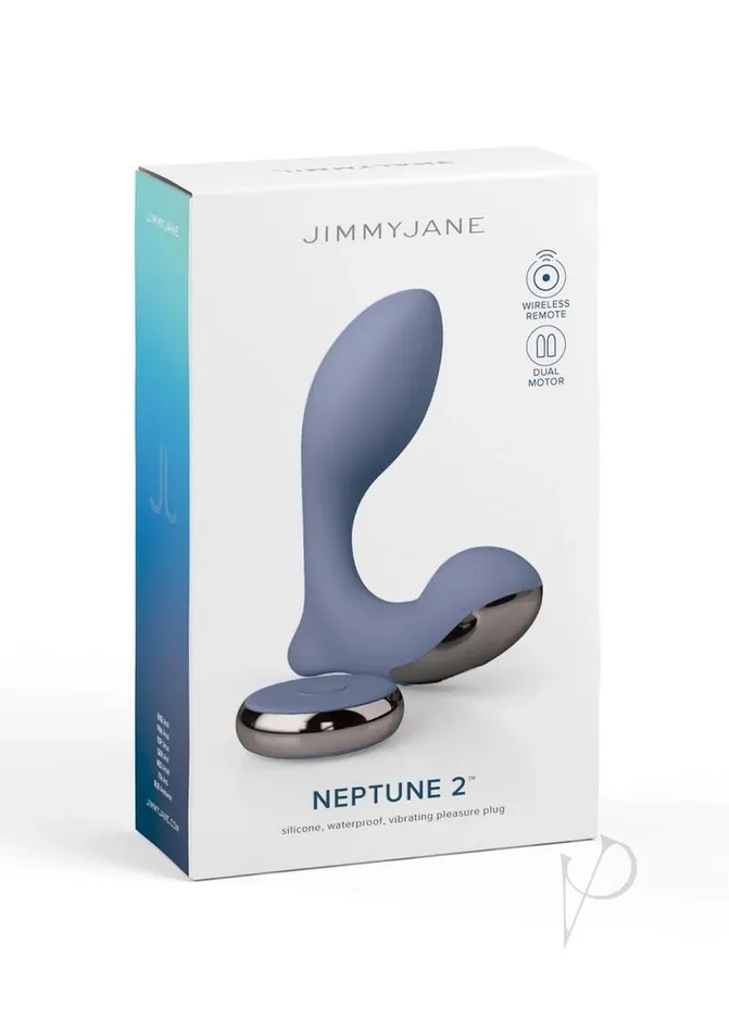 JimmyJane Neptune 2 Rechargeable Silicone Dual Vibrating PSpot Massager with Remote Control Blue Jimmyjane Female Sex Toys JimmyJane Neptune 2 Rechargeable Silicone Dual Vibrating PSpot Massager with Remote Control Blue Jimmyjane Female Sex Toys