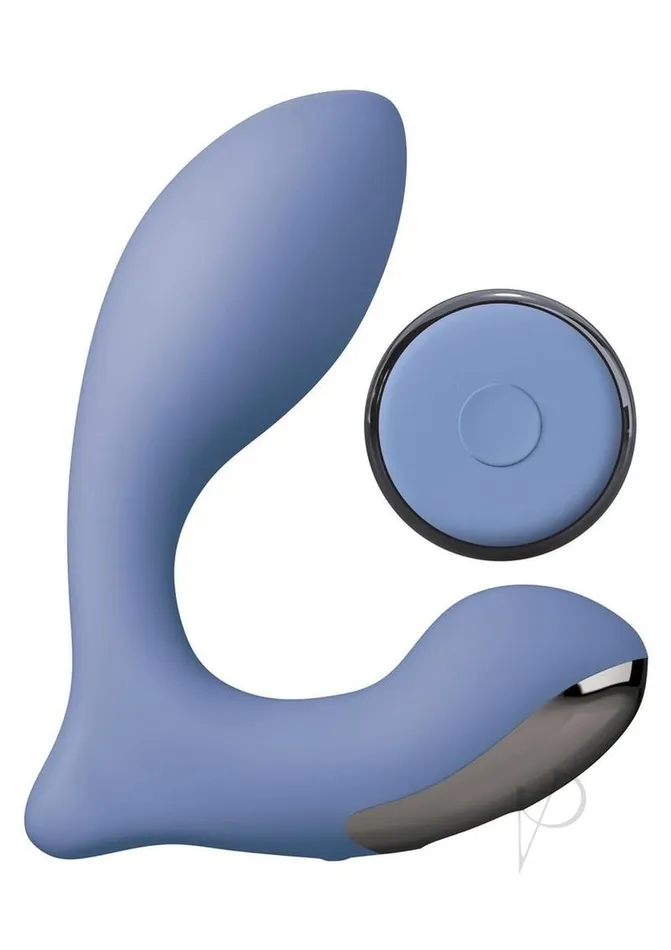 JimmyJane Neptune 2 Rechargeable Silicone Dual Vibrating PSpot Massager with Remote Control Blue Jimmyjane Female Sex Toys