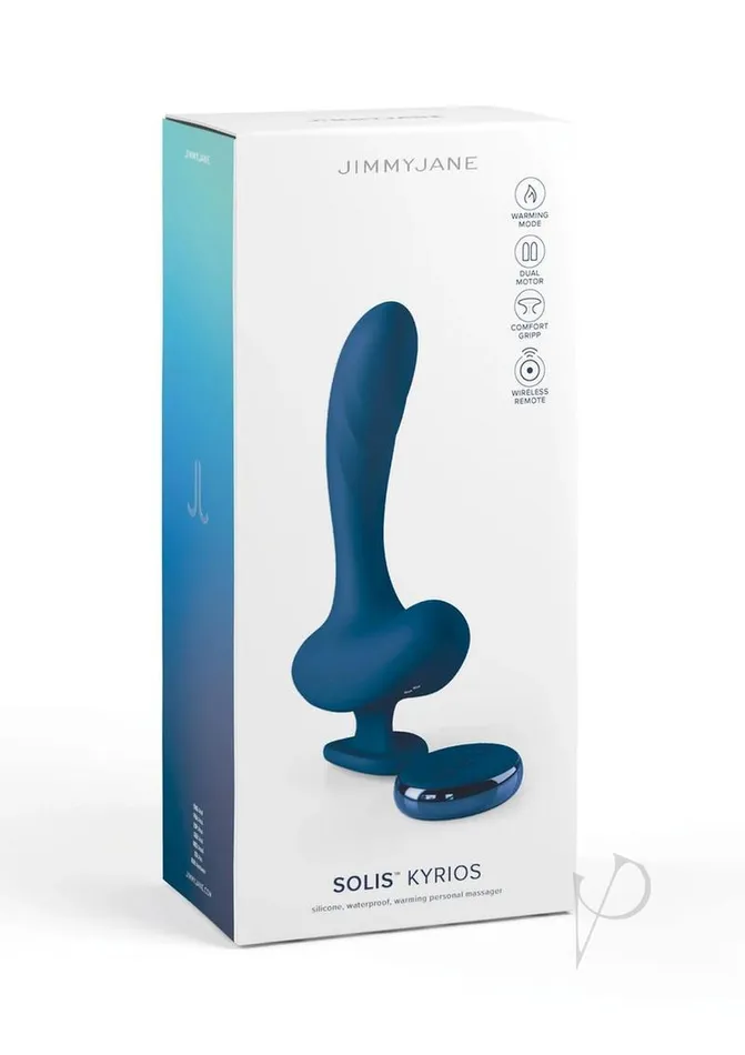 JimmyJane Solis Kyrios Rechargeable Silicone Prostate Massager with Remote Control Blue Jimmyjane Anal JimmyJane Solis Kyrios Rechargeable Silicone Prostate Massager with Remote Control Blue Jimmyjane Anal