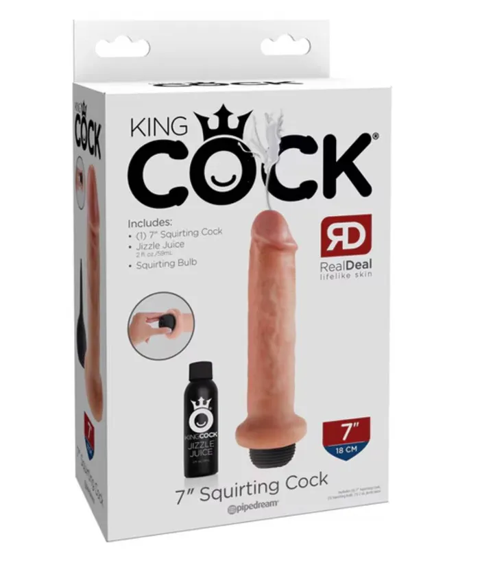 King Cock 7 inch Flesh Squirting Dildo Wild Night Fantasies Dildos
