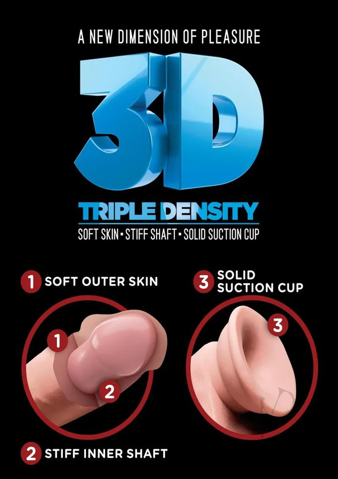 King Cock Dildos King Cock Plus Triple Density Dildo with Balls 75in Vanilla