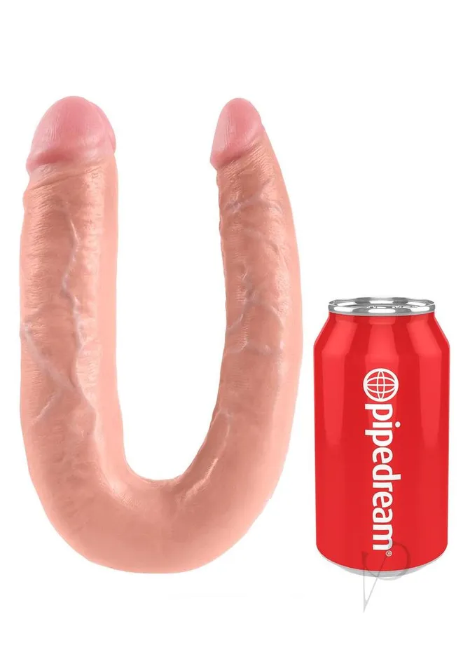 King Cock Dildos King Cock UShaped Large Double Trouble Dildo Vanilla