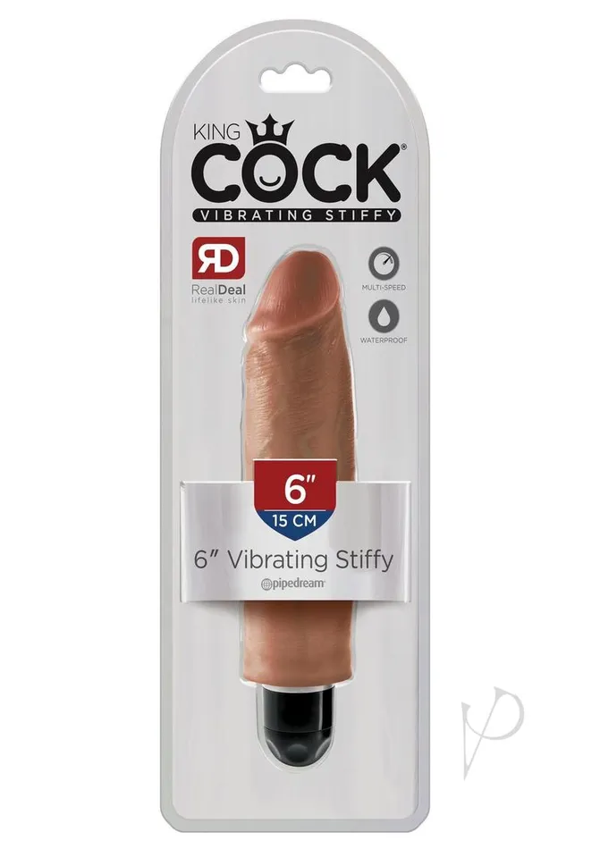 King Cock Dildos King Cock Vibrating Stiffy Dildo 6in Caramel