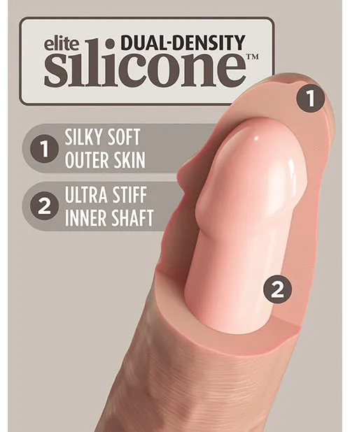 King Cock Elite Dual Density Silicone Dildo 6in Vanilla King Cock Dildos