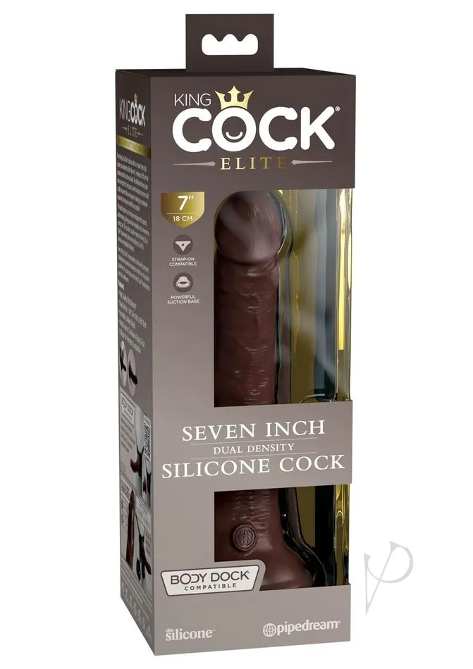 King Cock Elite Dual Density Silicone Dildo 7in Chocolate King Cock Female Sex Toys King Cock Elite Dual Density Silicone Dildo 7in Chocolate King Cock Female Sex Toys