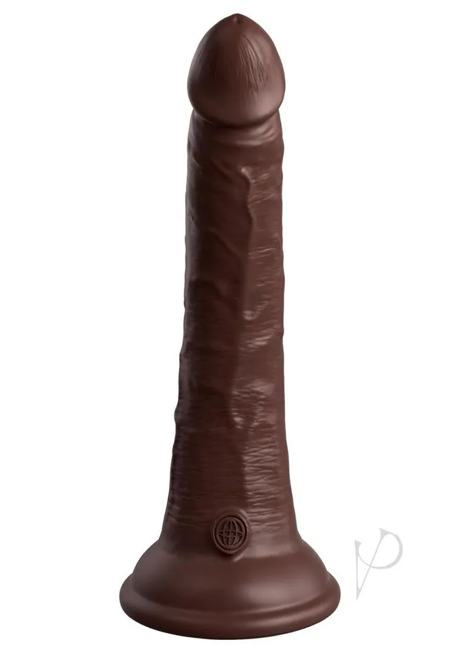 King Cock Elite Dual Density Silicone Dildo 7in Chocolate King Cock Female Sex Toys