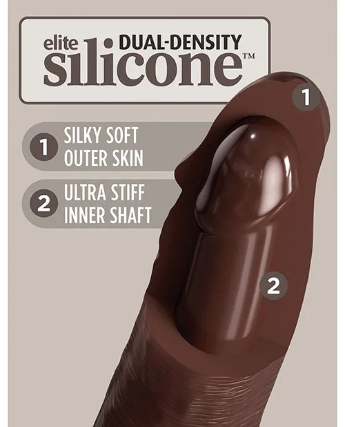 King Cock Elite Dual Density Silicone Dildo 8in Chocolate King Cock Female Sex Toys