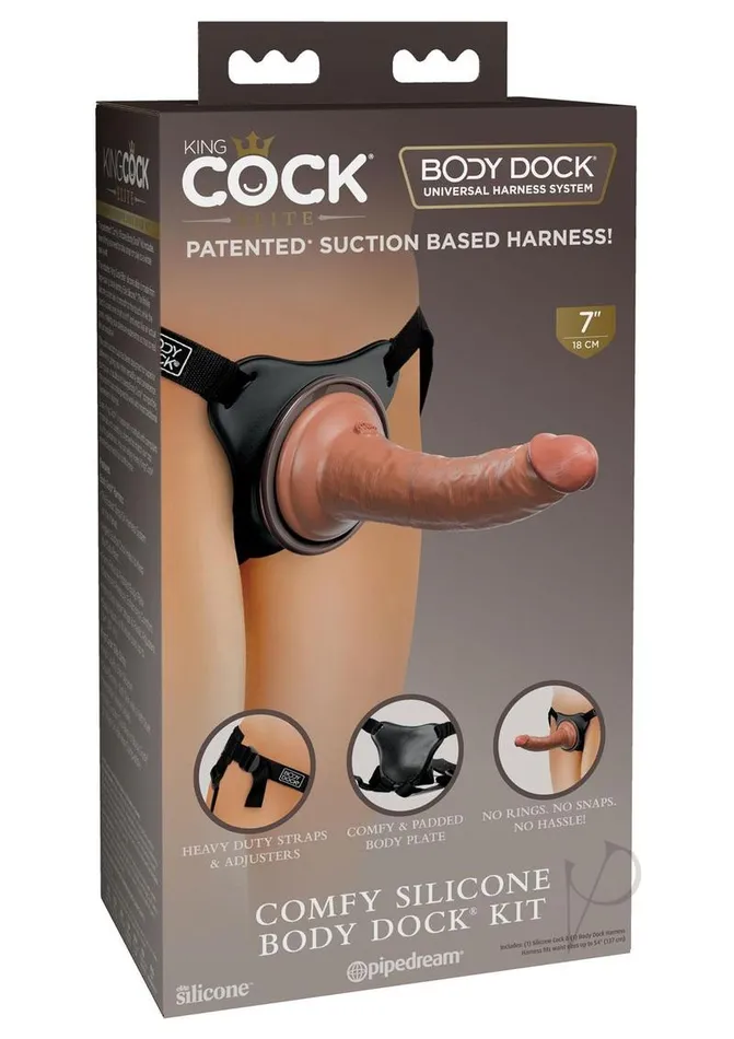 King Cock Female Sex Toys King Cock Comfy Silicone Body Dock Strapon Kit With Dildo 7in CaramelBlack King Cock Female Sex Toys King Cock Comfy Silicone Body Dock Strapon Kit With Dildo 7in CaramelBlack